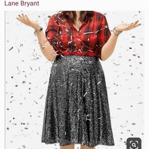Lane Bryant black/ gray sequin skirt